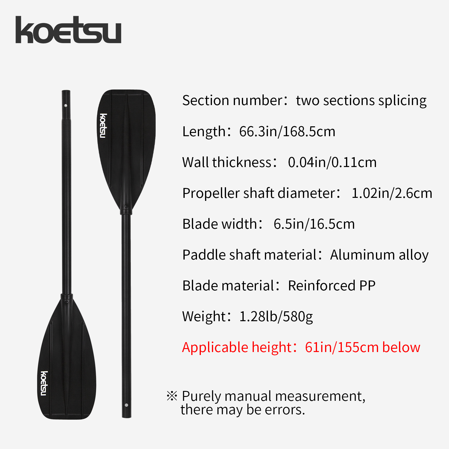 KOETSU Alüminyum Alaşımlı Çift - Fishing Kayak Paddle incelemesi ve fiyatı